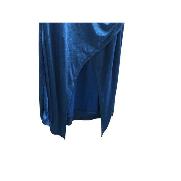 Lulus Skirt Women's Size Small Blue Stretch Asymmetrical Midi - Picture 4 of 7